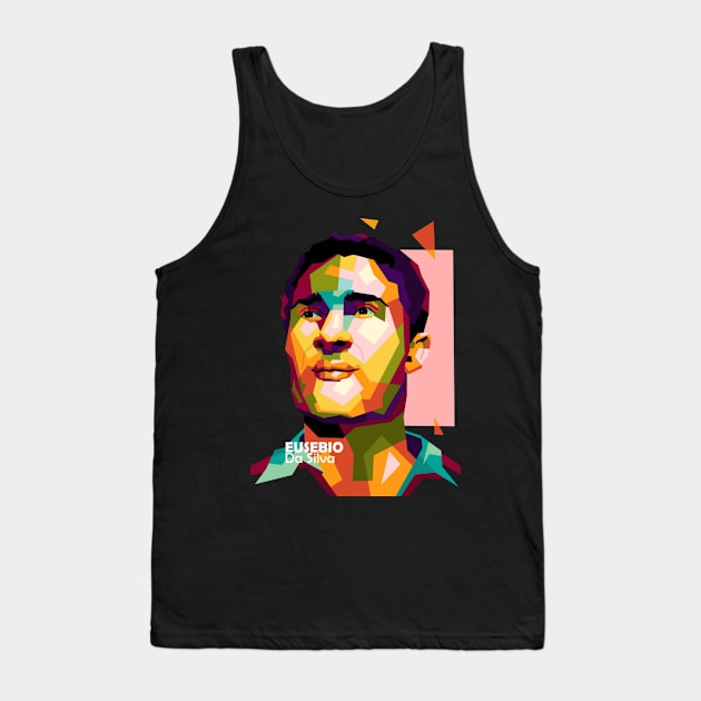 Eusebio Football Pop Art Tank Top by animaperio pixel retro